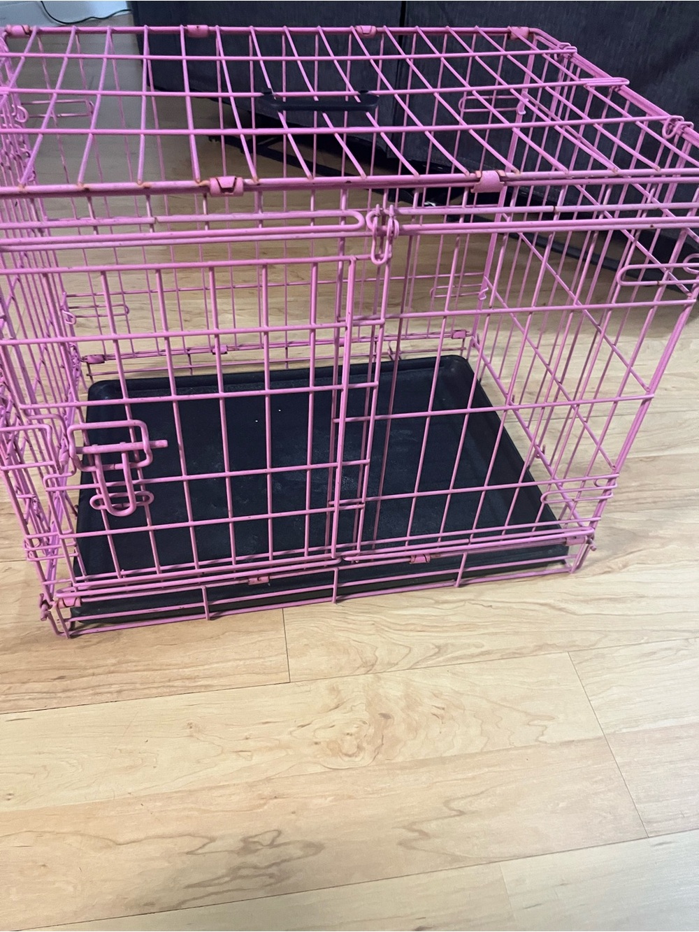 Pink Small Pet Wire Crate with Removable Tray